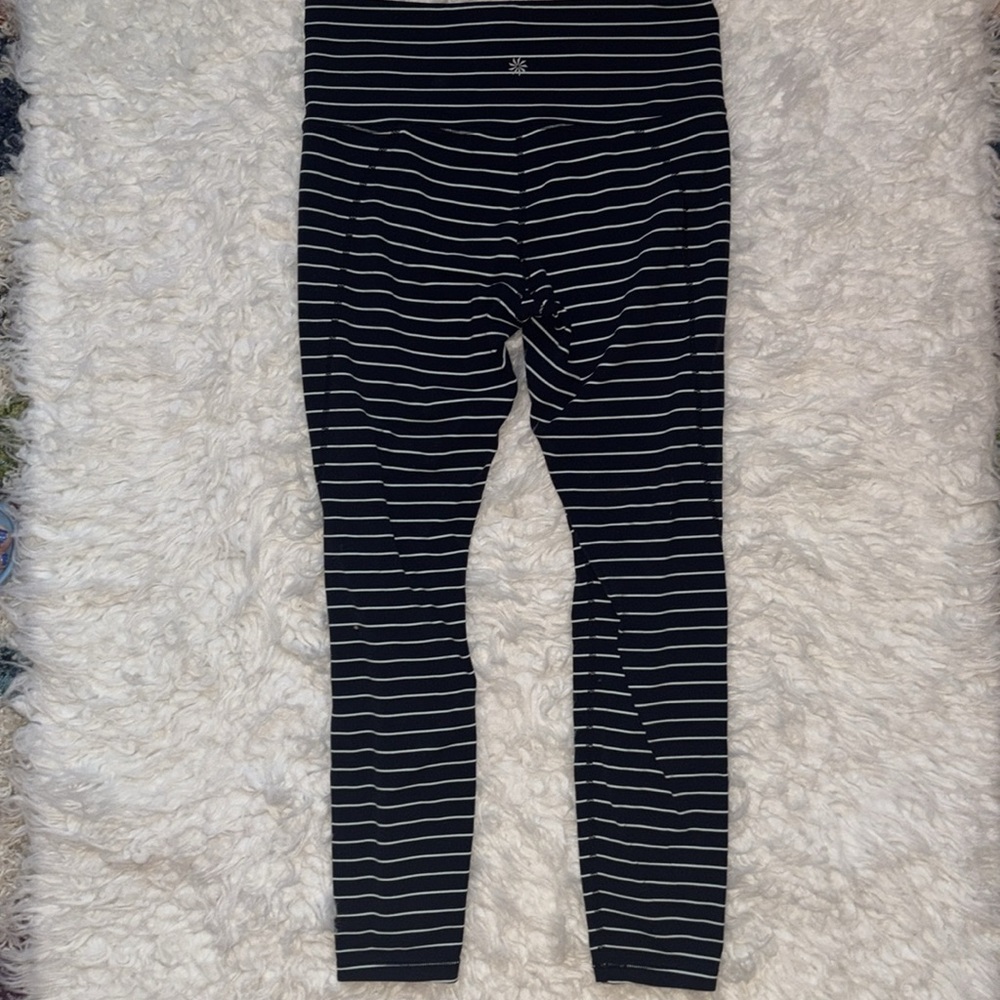 Athleta Chaturanga Yoga High Rise Cropped Striped Tights, Size S - Picture 4 of 16